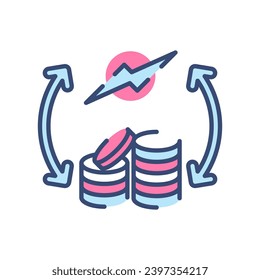 Green Energy Revenue icon in vector. Illustration