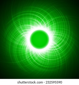 Green energy ring abstract vector.
