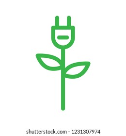 Green Energy, safe the environment concept. Line vector. Isolate on white background.