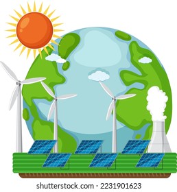 Green energy save the earth illustration