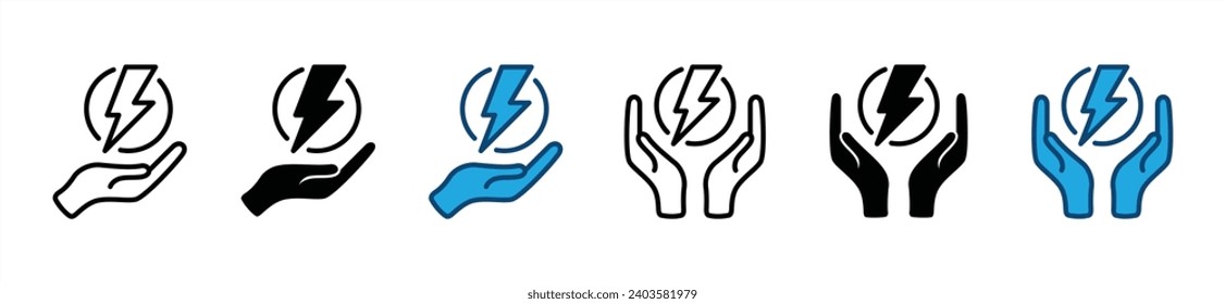 Green energy saving icon. Economical green electricity icon. Renewable and maintainable electricity power energy sign and symbol. Vector illustration