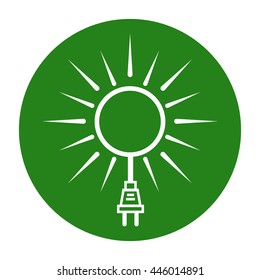 Green energy simple vector icons.Sun energy, eco concept