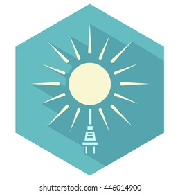 Green energy simple vector icons.Sun energy, eco concept