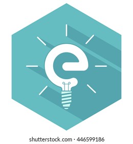 Green energy simple vector icons, eco  lamp concept
