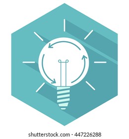 Green energy simple vector icons. Recovery lamp, eco concept