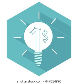 Green energy simple vector icons. Economical lamp, eco concept