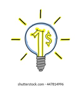 Green energy simple vector icons. Economical lamp, eco concept