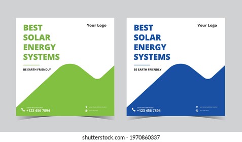 Green Energy Social media post and flyer Templates, Solar Energy Social media post and flyer