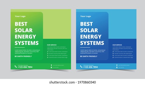 Green Energy Social media post and flyer Templates, Solar Energy Social media post and flyer