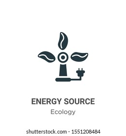Green energy source vector icon on white background. Flat vector green energy source icon symbol sign from modern ecology collection for mobile concept and web apps design.