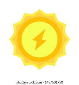 Green energy sun solar power icon. Flat illustration colored vector isolated icons of Eco Clean Green Energy for web