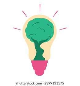 Green energy sustainability element. Vector illustration with sustainability theme and flat vector style. Editable vector element.