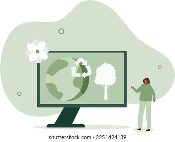 green energy, sustainable industry .Environmental, Social, and Corporate Governance concept.flat vector illustration.