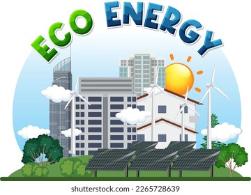 Green energy text banner design illustration