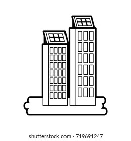 green energy urban ecology nature house or business building with solar panel