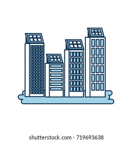 green energy urban ecology nature house or business building with solar panel