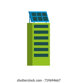 green energy urban ecology nature house or business building with solar panel