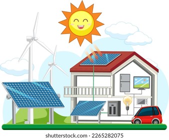 Ilustración del concepto de vector de energía verde