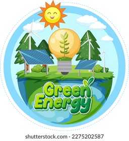 Green energy vector concept illustration