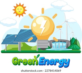 Green energy vector concept illustration