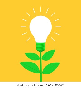 Green energy vector design illustration isolated on yellow background