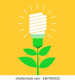Green energy vector design illustration isolated on yellow background