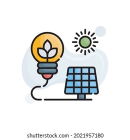 Green energy vector filled outline icon style illustration. EPS 10 file