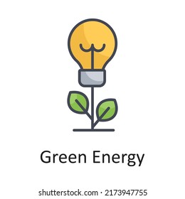 Green Energy vector filled outline Icon Design illustration on White background. EPS 10 File