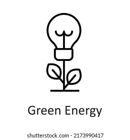 Green Energy vector filled outline Icon Design illustration on White background. EPS 10 File