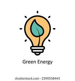 Green Energy vector filled outline Icon Design illustration. Business And Management Symbol on White background EPS 10 File