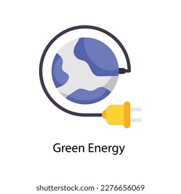 Green Energy Vector Flat Icons. Simple stock illustration stock