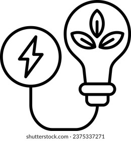 Icono del vector de energía verde. Se puede usar para imprimir, móviles y aplicaciones web.