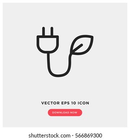 Green energy vector icon, eco electric symbol. Modern, simple flat vector illustration for web site or mobile app