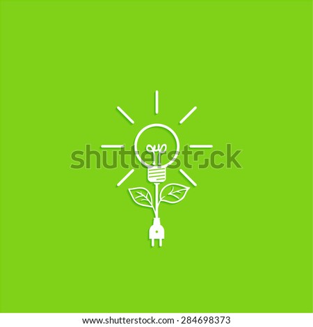 green energy, vector icon of ecological system