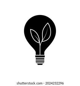 Icono del vector de energía verde. símbolo de ilustración de electricidad. signo de potencia o logotipo.
