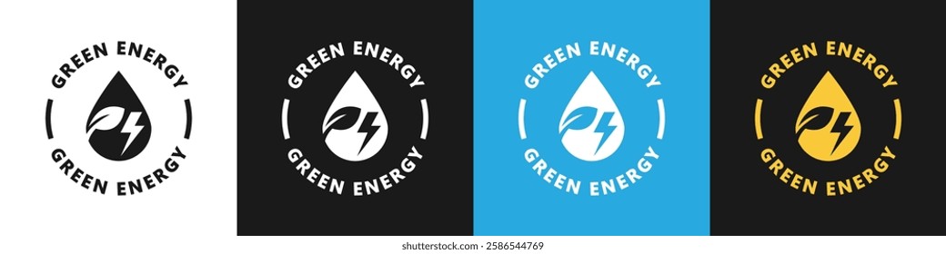 Green Energy - vector icon on different backgrounds.