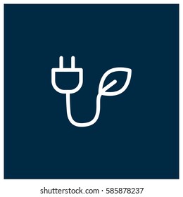 Green energy vector icon, energy save symbol. Modern, simple flat vector illustration for web site or mobile app