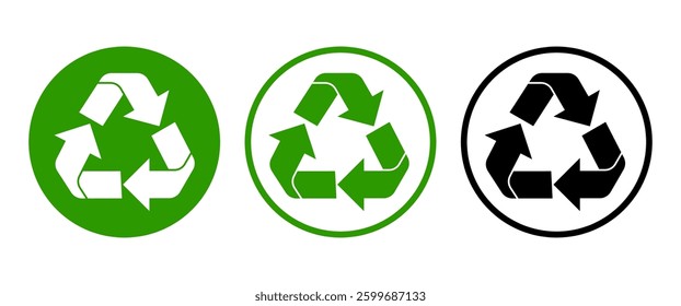 Green Energy vector icon set, Eco, Recycle symbol, Isolated Garbage pictogram snd Graphic elements, Biology, Nature illustration, Logo in flat style (Editable)