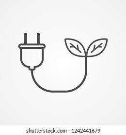 Green energy vector icon sign symbol