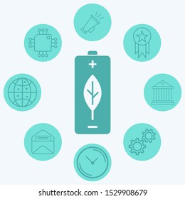 Green energy vector icon sign symbol