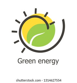 Green energy vector icon. Solar energy icon