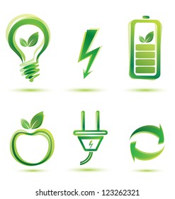 green energy vector icons, eco concept