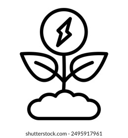 Green Energy Vector Line Icon Design for personal and commercial use