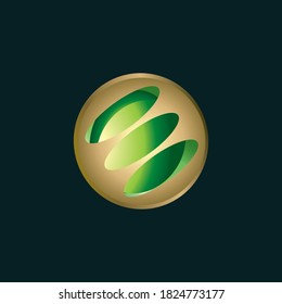 Logo del vector de energía verde. emblema de la energía verde