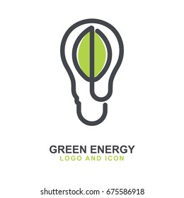 Green energy vector logo and icon design.