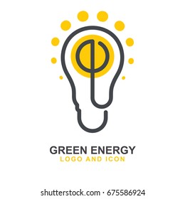Green energy vector logo and icon design.