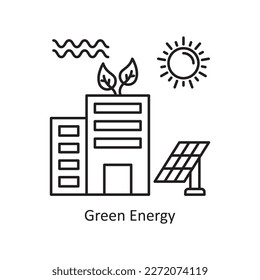 Green energy Vector Outline Icon Design illustration. Ecology Symbol on White background EPS 10 File