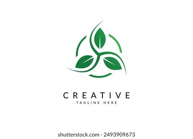 Green energy vector. Green technology logo. Agriculture research logo for farm. Renewable energy icon vector illustration.