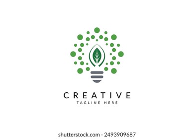 Green energy vector. Green technology logo. Agriculture research logo for farm. Renewable energy icon vector illustration.