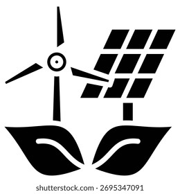 Icono de Web de energía verde en estilo audaz